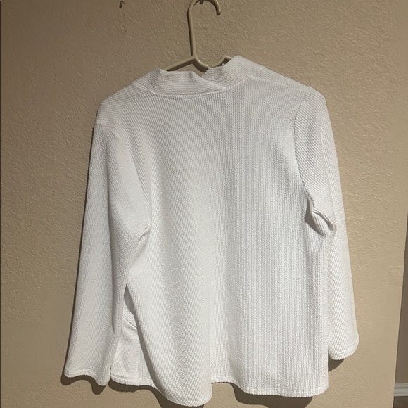 Eileen Fisher Kimono White Organic Cotton Open Front Textured - Picture 3 of 4